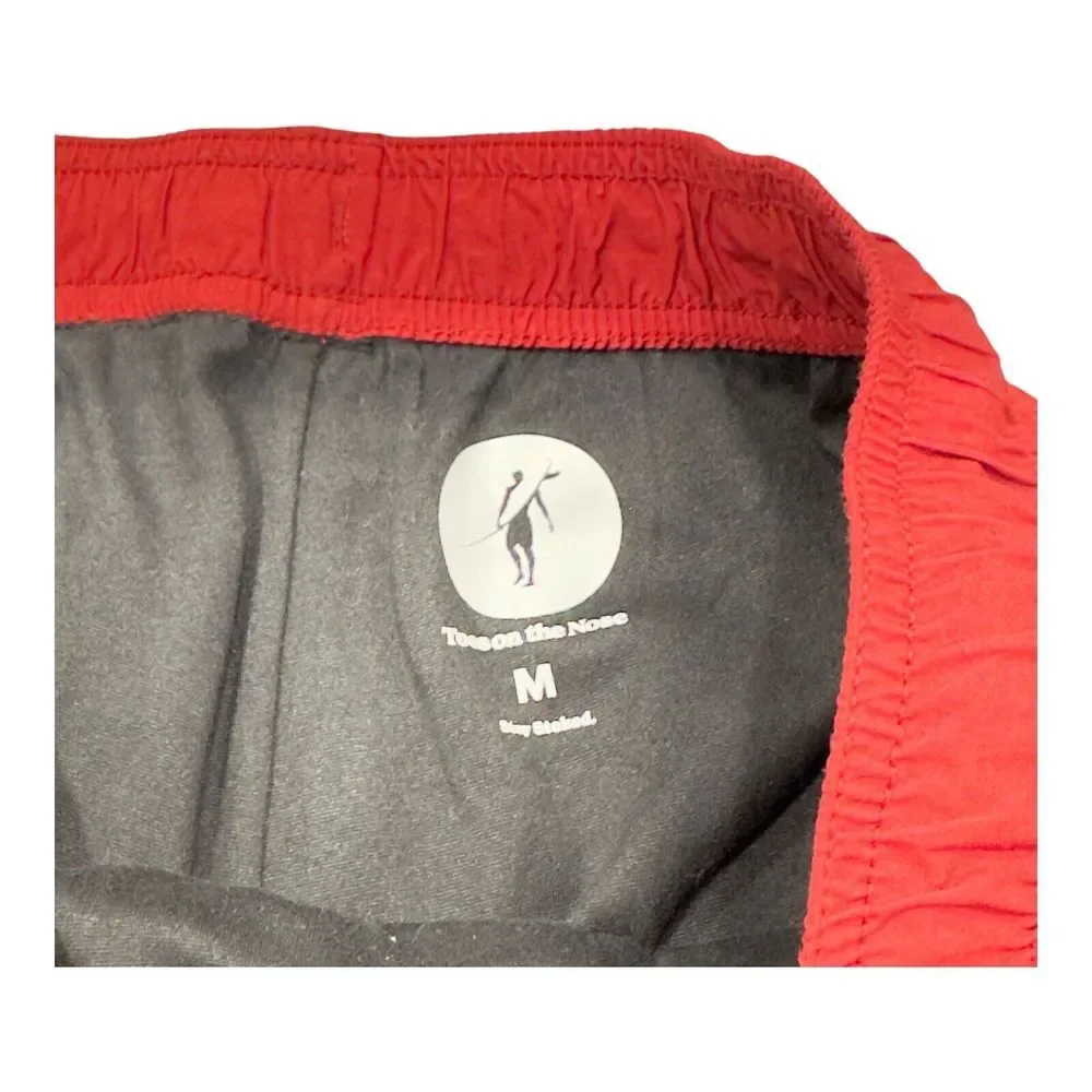 Toes on‎ the Nose Shorts Mens M Medium Cardinal Red Beach Volley Inner Lined